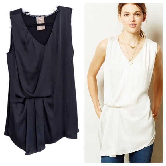 Anthropologie Dolan Left Coast Lokoya Tucked Tunic Sz. S in Black - Picture 1 of 14